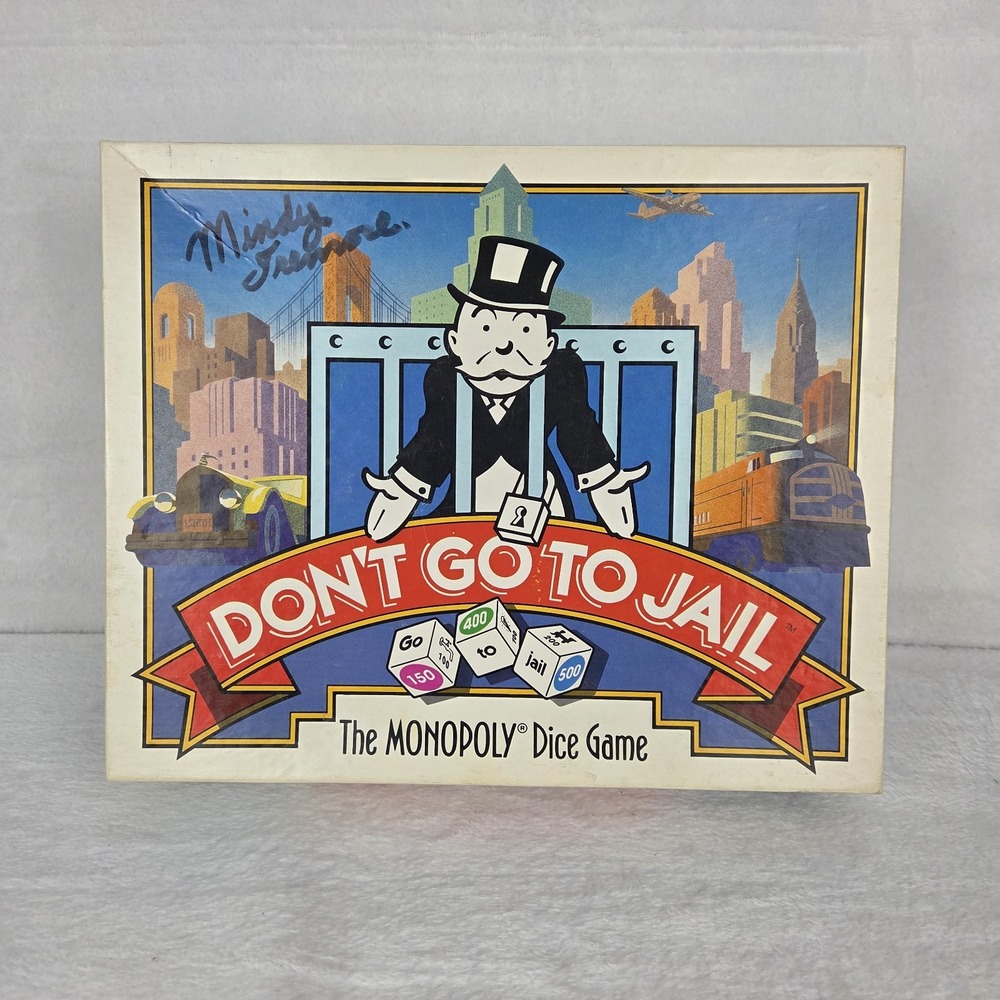 Vintage 1991 Don't Go to Jail Monopoly Dice Game 100% Complete w/ Scorepad